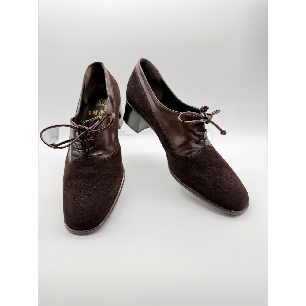 Dial Venezia Oxford Women EU 37.5 Brown Excellent Vintage Suede Leather Italy